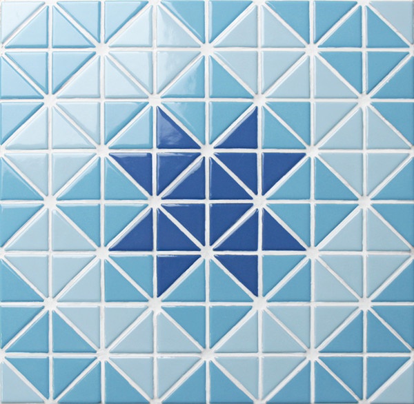 bluwhaletile triangle pool tile design